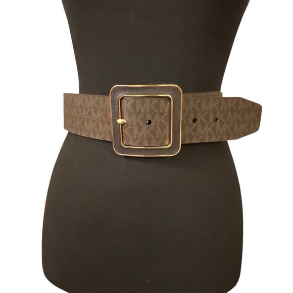 Michael Kors Women’s Wide Belt with Gold Toned Harware - Picture 1 of 10